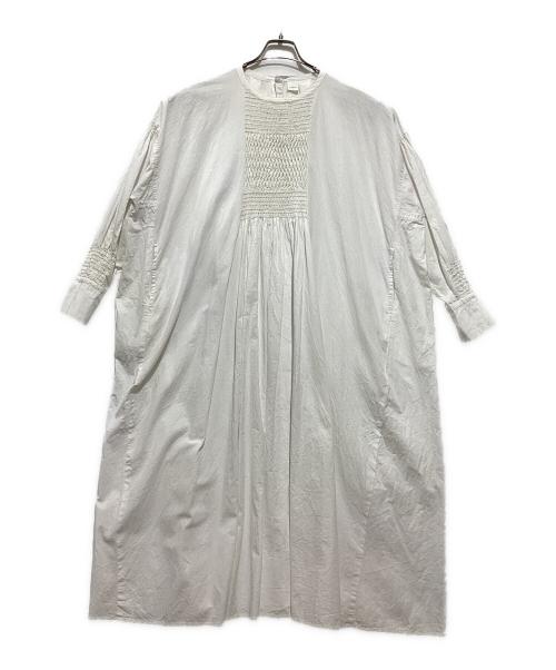 KAGURE（カグレ）KAGURE (カグレ) コットンスモッキングワンピース ホワイト サイズ:FREEの古着・服飾アイテム