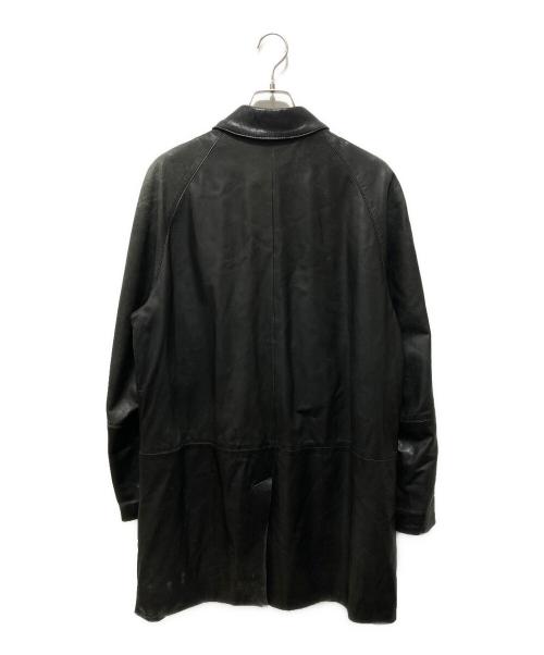 BURBERRY LONDON（バーバリーロンドン）BURBERRY LONDON (バーバリーロンドン) 裏ノバチェック レザーコート ブラック サイズ:38の古着・服飾アイテム