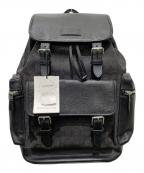 COACHコーチ）の古着「キャンバスレザーバックパック」｜ブラック