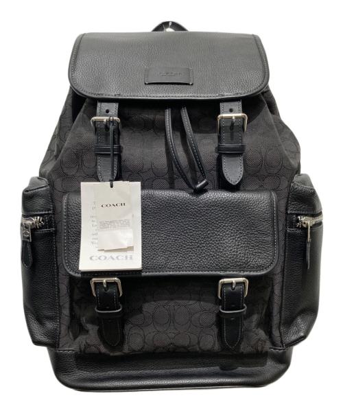 COACH（コーチ）COACH (コーチ) キャンバスレザーバックパック ブラックの古着・服飾アイテム