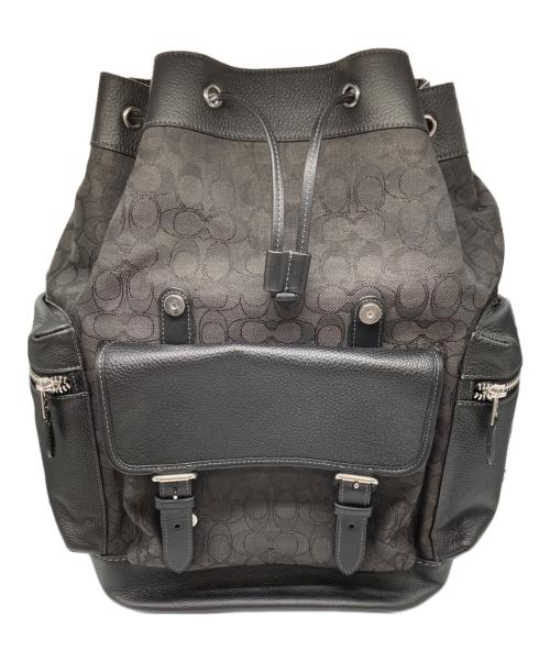 COACH（コーチ）COACH (コーチ) キャンバスレザーバックパック ブラックの古着・服飾アイテム