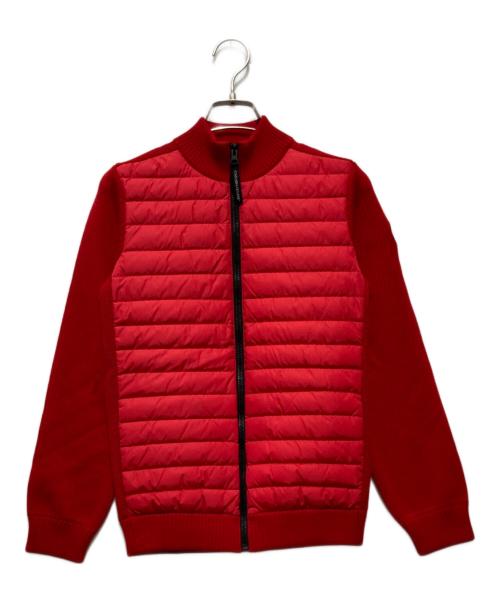 CANADA GOOSE（カナダグース）CANADA GOOSE (カナダグース) YOUTH HYBRIDGE Knit Jacket ハイブリッジニットダウン切替ジャケット レッド サイズ:L（14-16 160/80）の古着・服飾アイテム