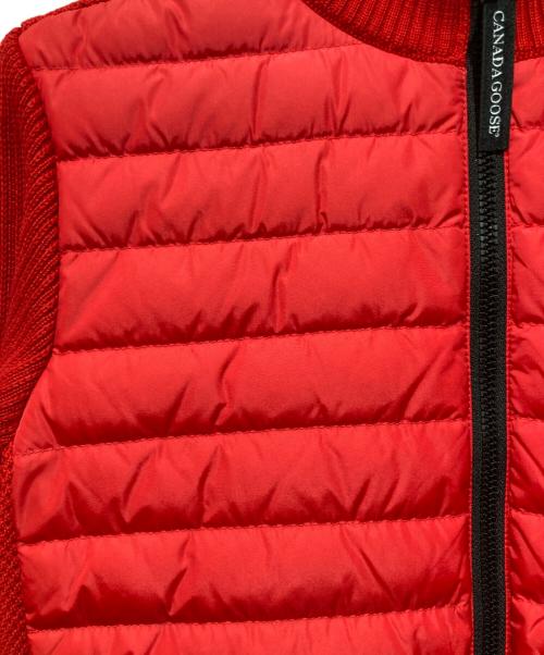 CANADA GOOSE（カナダグース）CANADA GOOSE (カナダグース) YOUTH HYBRIDGE Knit Jacket ハイブリッジニットダウン切替ジャケット レッド サイズ:L（14-16 160/80）の古着・服飾アイテム