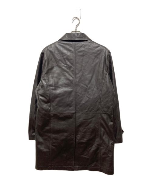 BALMAIN（バルマン）BALMAIN (バルマン) ダウンライナー付レザーコート ブラウン サイズ:Lの古着・服飾アイテム