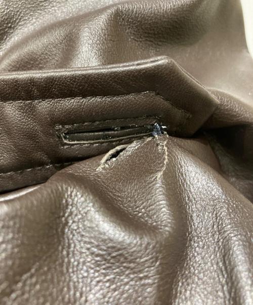 BALMAIN（バルマン）BALMAIN (バルマン) ダウンライナー付レザーコート ブラウン サイズ:Lの古着・服飾アイテム