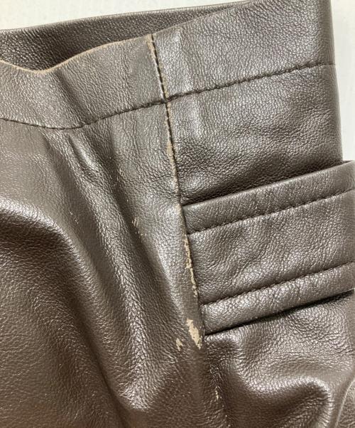 BALMAIN（バルマン）BALMAIN (バルマン) ダウンライナー付レザーコート ブラウン サイズ:Lの古着・服飾アイテム