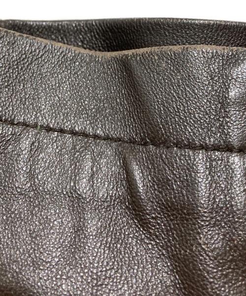 BALMAIN（バルマン）BALMAIN (バルマン) ダウンライナー付レザーコート ブラウン サイズ:Lの古着・服飾アイテム