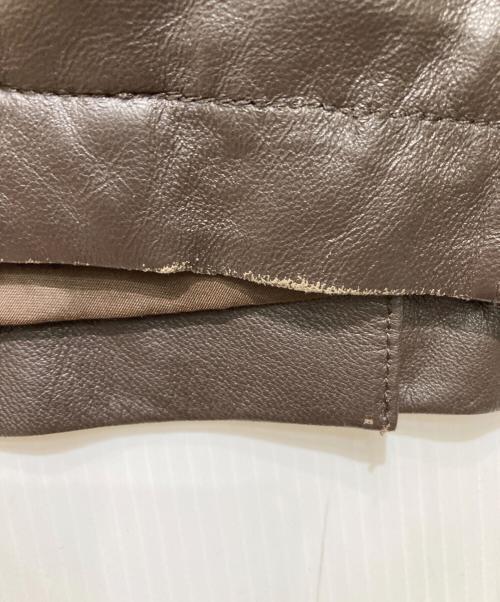 BALMAIN（バルマン）BALMAIN (バルマン) ダウンライナー付レザーコート ブラウン サイズ:Lの古着・服飾アイテム