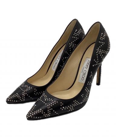 お値下げ中　JIMMY CHOO ブラック スター 星柄　パンチング　ハイヒール 中古・古着通販】JIMMY CHOO (ジミーチュウ) スタッズハイヒール