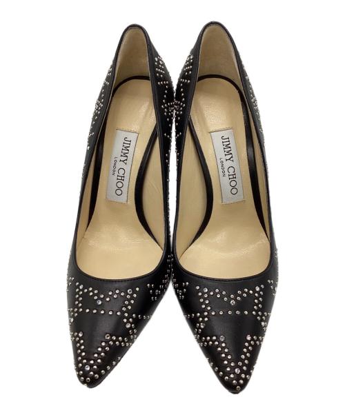 JIMMY CHOO（ジミーチュウ）JIMMY CHOO (ジミーチュウ) スタッズハイヒールパンプス ブラック サイズ:35 1/2の古着・服飾アイテム