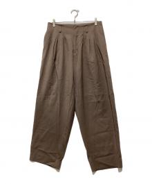 Rich I（リッチアイ）の古着「3 TUCK TROUSERS」｜ブラウン