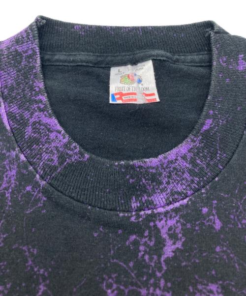 FRUIT OF THE LOOM（フルーツオブザルーム）FRUIT OF THE LOOM (フルーツオブザルーム) 80’sプリントTシャツ ブラック×パープル サイズ:Lの古着・服飾アイテム