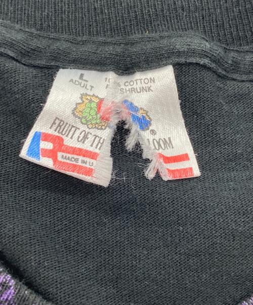 FRUIT OF THE LOOM（フルーツオブザルーム）FRUIT OF THE LOOM (フルーツオブザルーム) 80’sプリントTシャツ ブラック×パープル サイズ:Lの古着・服飾アイテム