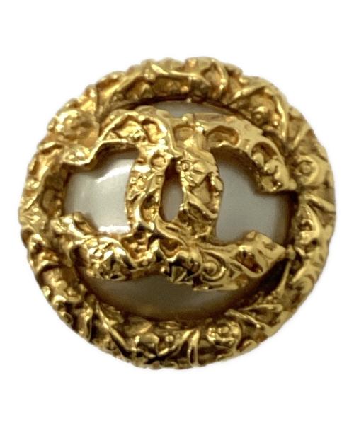 CHANEL（シャネル）CHANEL (シャネル) 溶岩ミラーイヤリング ゴールド×ホワイトの古着・服飾アイテム