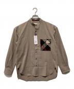 BLACK LABEL CRESTBRIDGEブラックレーベル クレストブリッジ）の古着「バンドカラーシャツ」｜ブラウン