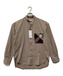 BLACK LABEL CRESTBRIDGE（ブラックレーベル クレストブリッジ）の古着「バンドカラーシャツ」｜ブラウン