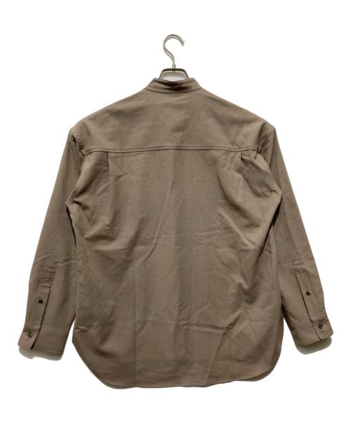 BLACK LABEL CRESTBRIDGE（ブラックレーベル クレストブリッジ）BLACK LABEL CRESTBRIDGE (ブラックレーベル クレストブリッジ) バンドカラーシャツ ブラウン サイズ:Mの古着・服飾アイテム