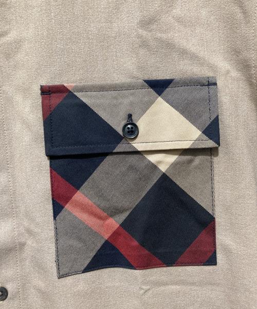 BLACK LABEL CRESTBRIDGE（ブラックレーベル クレストブリッジ）BLACK LABEL CRESTBRIDGE (ブラックレーベル クレストブリッジ) バンドカラーシャツ ブラウン サイズ:Mの古着・服飾アイテム