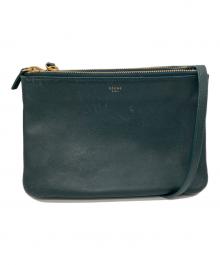 CELINE（セリーヌ）の古着「トリオラージショルダーバッグ」｜グリーン