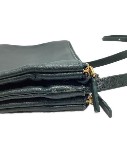 CELINE（セリーヌ）CELINE (セリーヌ) トリオラージショルダーバッグ グリーンの古着・服飾アイテム