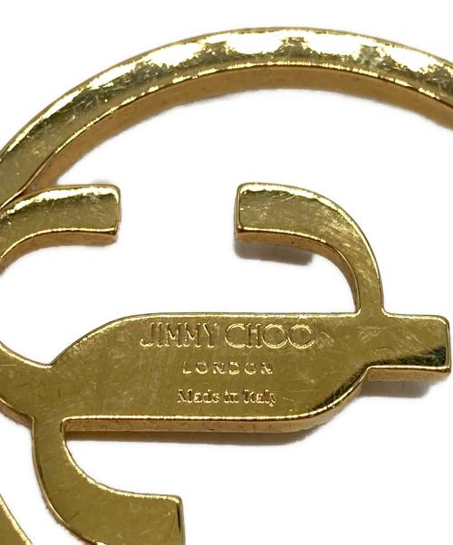 JIMMY CHOO（ジミーチュウ）JIMMY CHOO (ジミーチュウ) JCロゴ付き Gold フィニッシュメタル・フープピアス ゴールドの古着・服飾アイテム