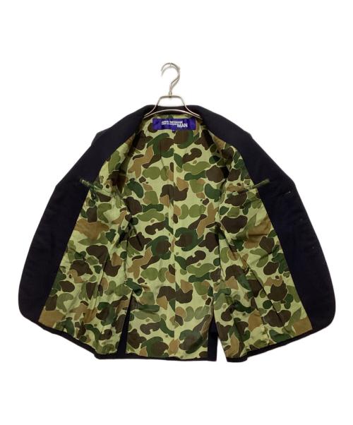 JUNYA WATANABE COMME des GARCONS（(ジュンヤワタナベ コムデギャルソン）JUNYA WATANABE COMME des GARCONS ((ジュンヤワタナベ コムデギャルソン) 裏カモフラージュ柄テーラードジャケット ネイビー サイズ:SIZE Lの古着・服飾アイテム