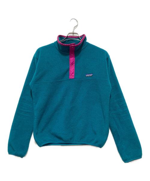 Patagonia（パタゴニア）Patagonia (パタゴニア) シンチラスナップフリースジャケット グリーン×ピンク サイズ:Mの古着・服飾アイテム