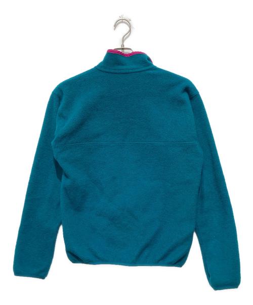Patagonia（パタゴニア）Patagonia (パタゴニア) シンチラスナップフリースジャケット グリーン×ピンク サイズ:Mの古着・服飾アイテム