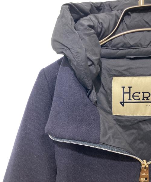 HERNO（ヘルノ）HERNO (ヘルノ) メルトン切替ダウンコート ネイビー サイズ:Lの古着・服飾アイテム