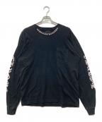 CHROME HEARTSクロムハーツ）の古着「ネックロゴロングスリーブTシャツ」｜ブラック