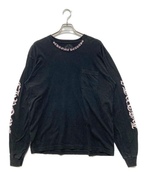 CHROME HEARTS（クロムハーツ）CHROME HEARTS (クロムハーツ) ネックロゴロングスリーブTシャツ ブラック サイズ:XLの古着・服飾アイテム