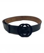 GUCCIグッチ）の古着「インターロッキング GGベルト」｜ブラック