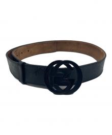 GUCCI（グッチ）の古着「インターロッキング GGベルト」｜ブラック