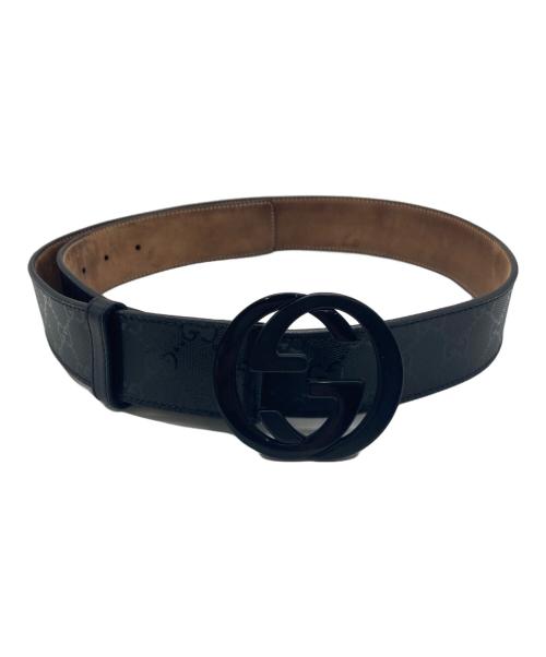 GUCCI（グッチ）GUCCI (グッチ) インターロッキング GGベルト ブラックの古着・服飾アイテム