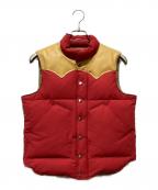 SUGAR CANEシュガーケーン）の古着「LEATHER YOKE T/C DOWN VEST」｜レッド