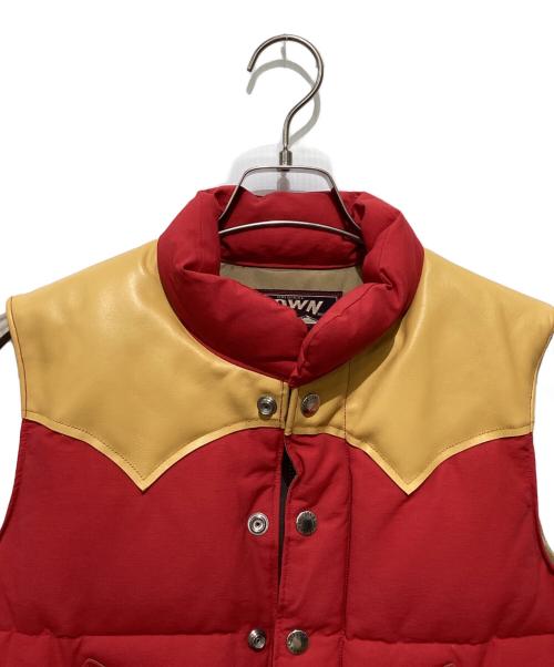 SUGAR CANE（シュガーケーン）SUGAR CANE (シュガーケーン) LEATHER YOKE T/C DOWN VEST レッド サイズ:Sの古着・服飾アイテム