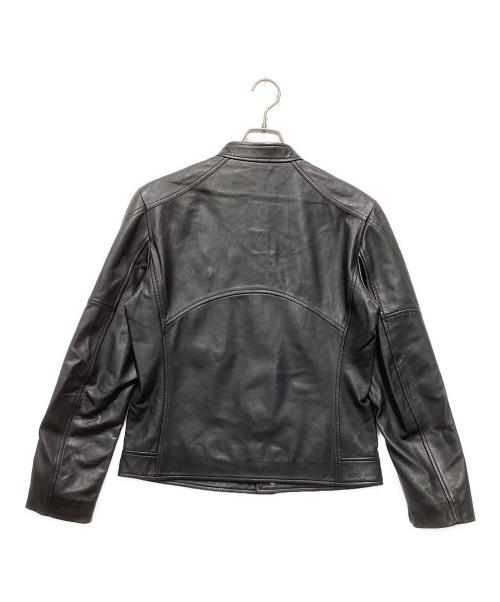 quattrocchi（クアトロッキ）quattrocchi (クアトロッキ) シープスキンシングルライダースジャケット ブラック サイズ:Ｌの古着・服飾アイテム