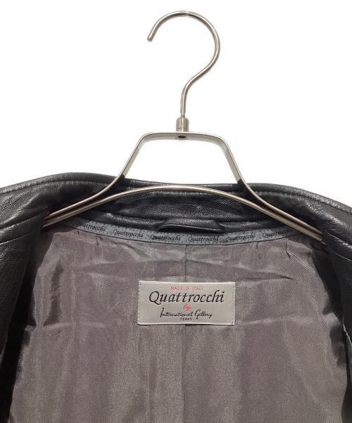 quattrocchi（クアトロッキ）quattrocchi (クアトロッキ) シープスキンシングルライダースジャケット ブラック サイズ:Ｌの古着・服飾アイテム