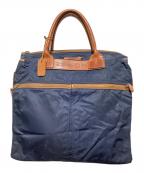 Felisiフェリージ）の古着「ナイロンレザーハンドバッグ」｜ブラウン×ネイビー