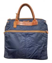 Felisi（フェリージ）の古着「ナイロンレザーハンドバッグ」｜ブラウン×ネイビー