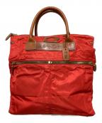 Felisiフェリージ）の古着「ナイロンレザーハンドバッグ」｜ブラウン×レッド