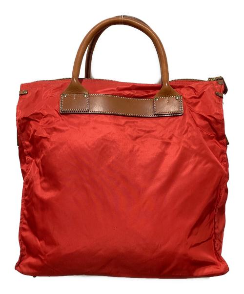 Felisi（フェリージ）Felisi (フェリージ) ナイロンレザーハンドバッグ ブラウン×レッドの古着・服飾アイテム