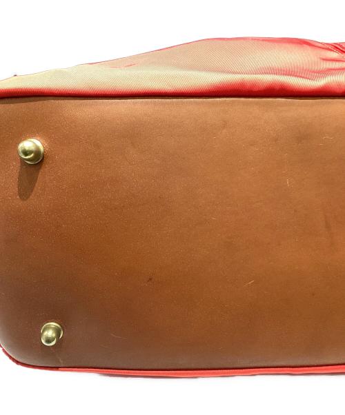 Felisi（フェリージ）Felisi (フェリージ) ナイロンレザーハンドバッグ ブラウン×レッドの古着・服飾アイテム