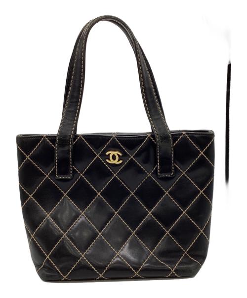 CHANEL（シャネル）CHANEL (シャネル) ワイルドステッチマトラッセハンドトートバッグ ブラックの古着・服飾アイテム