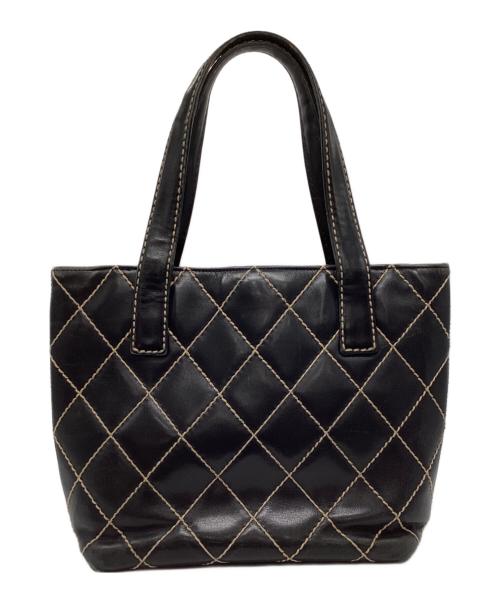 CHANEL（シャネル）CHANEL (シャネル) ワイルドステッチマトラッセハンドトートバッグ ブラックの古着・服飾アイテム