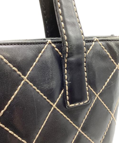 CHANEL（シャネル）CHANEL (シャネル) ワイルドステッチマトラッセハンドトートバッグ ブラックの古着・服飾アイテム