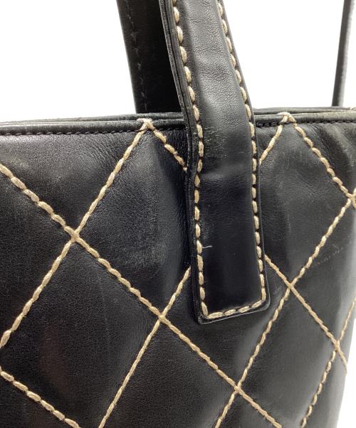 CHANEL（シャネル）CHANEL (シャネル) ワイルドステッチマトラッセハンドトートバッグ ブラックの古着・服飾アイテム