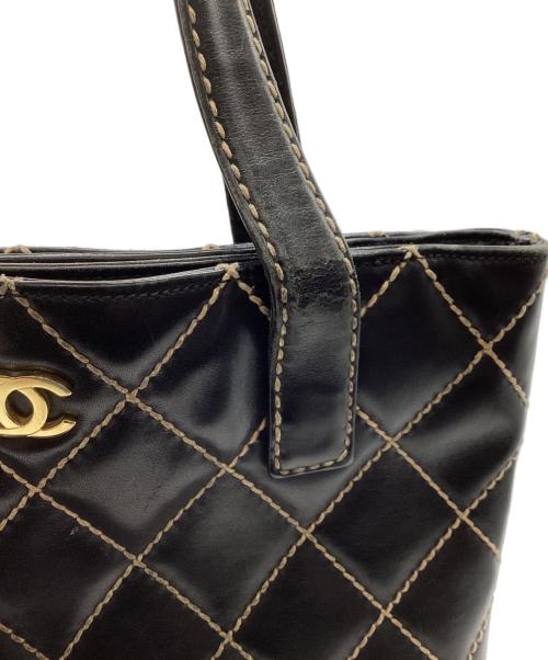 CHANEL（シャネル）CHANEL (シャネル) ワイルドステッチマトラッセハンドトートバッグ ブラックの古着・服飾アイテム