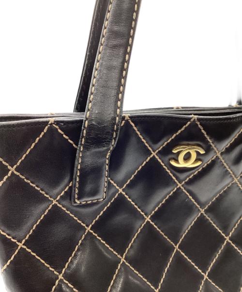 CHANEL（シャネル）CHANEL (シャネル) ワイルドステッチマトラッセハンドトートバッグ ブラックの古着・服飾アイテム
