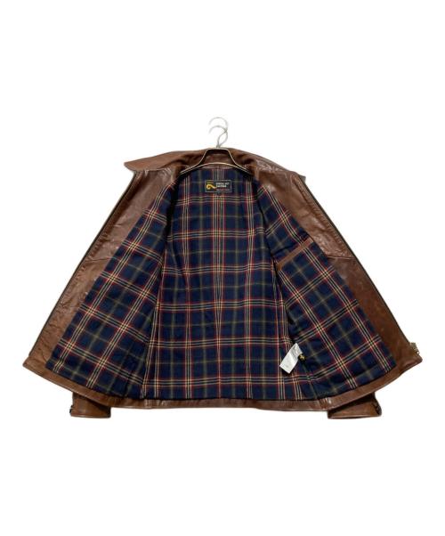 PINEAL JET LEATHER（ピネールジェットレザー）PINEAL JET LEATHER (ピネールジェットレザー) ホースレザージャケット ブラウン サイズ:Lの古着・服飾アイテム